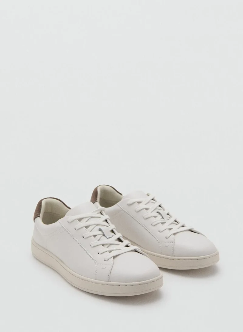 Mango Man  Contrasting panel leather sneakers for Men | Best Price UAE